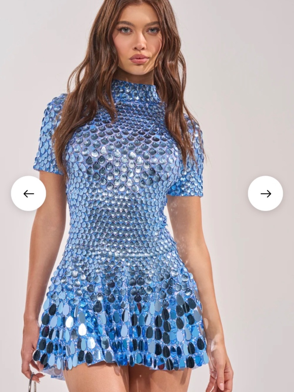 AKIRA - FAR FROM BASIC SEQUIN MINI DRESS IN BLUE